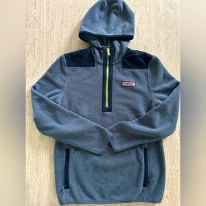 Vineyard Vines Boys' Harbor Fleece Half-Zip Hooded Shep Shirt, Size Large